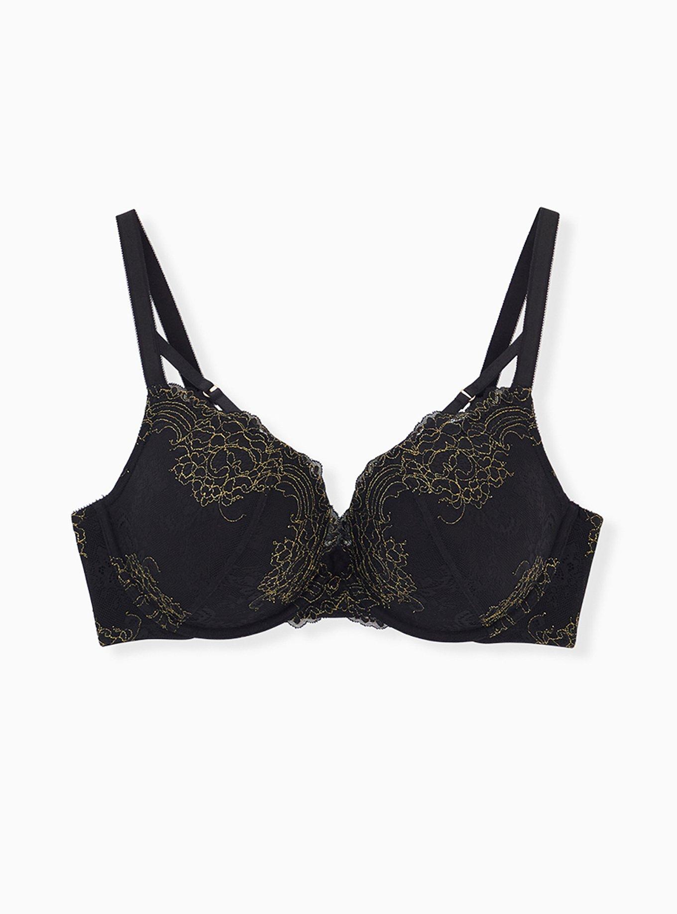 Torrid Lace Plunge Push-up Bra Blue and Black 46C Size undefined - $26 -  From Katrina