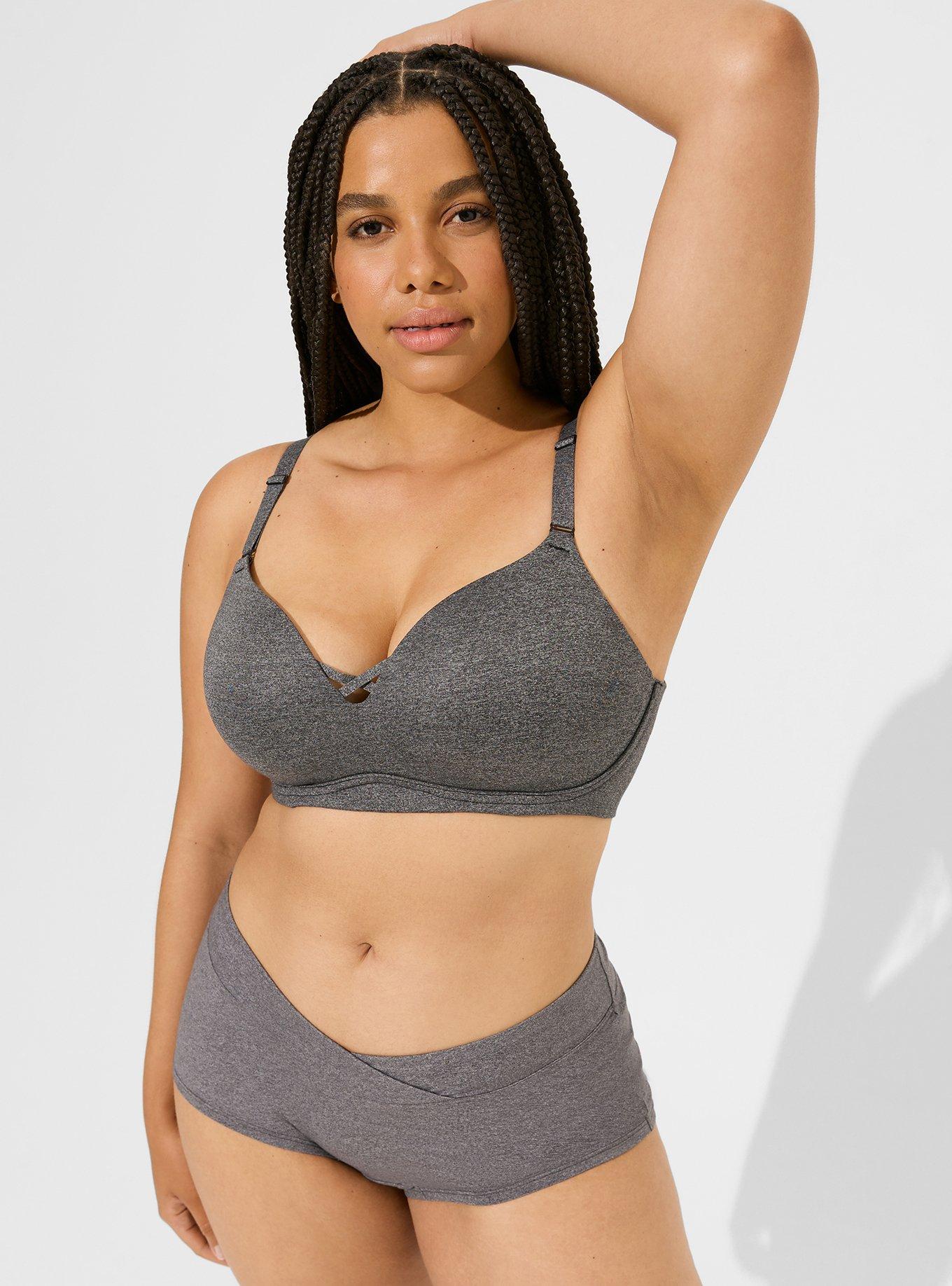 TORRID PUSH-UP WIRE-FREE BRA - GREY WITH 360° BACK SMOOTHING size