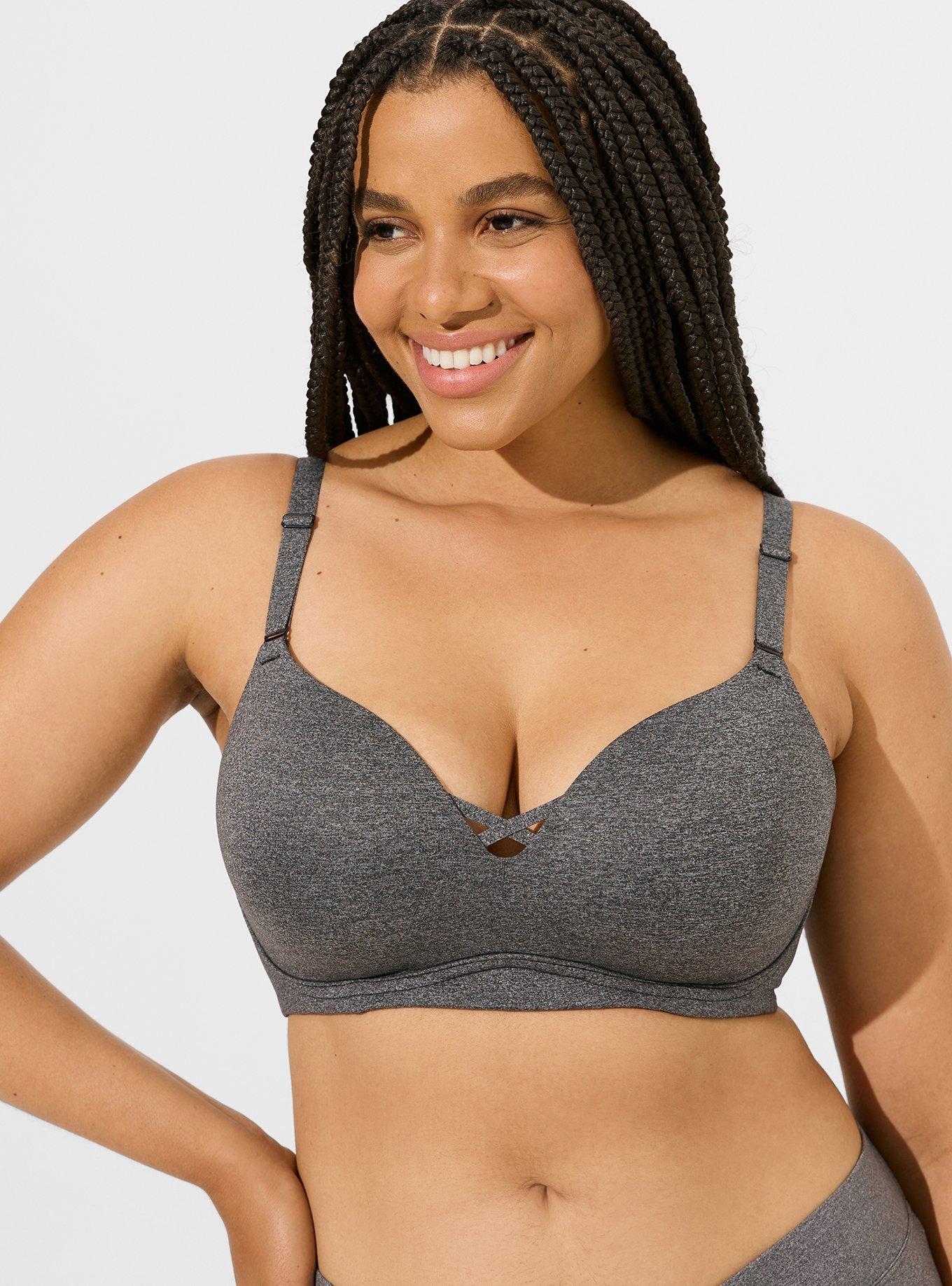 TORRID PUSH-UP WIRE-FREE BRA - GREY WITH 360° BACK