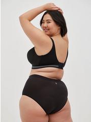 Plus Size Wire-Free Lightly Lined Microfiber 360° Back Smoothing™ Active Bra, RICH BLACK, alternate