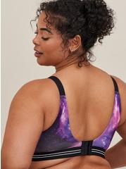 Plus Size Wire-Free Lightly Lined Microfiber 360° Back Smoothing™ Active Bra, GRADIENT GALAXY BLACK, alternate