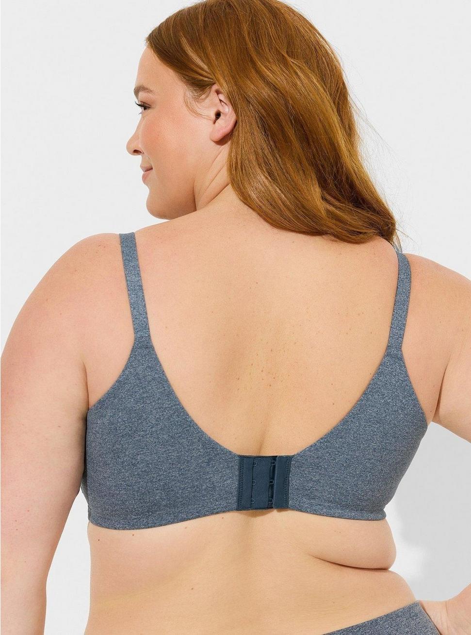 Plus Size Everyday Wire-Free Lightly Lined Heather 360° Back Smoothing® Bra, MIDNIGHT NAVY HEATHER, alternate
