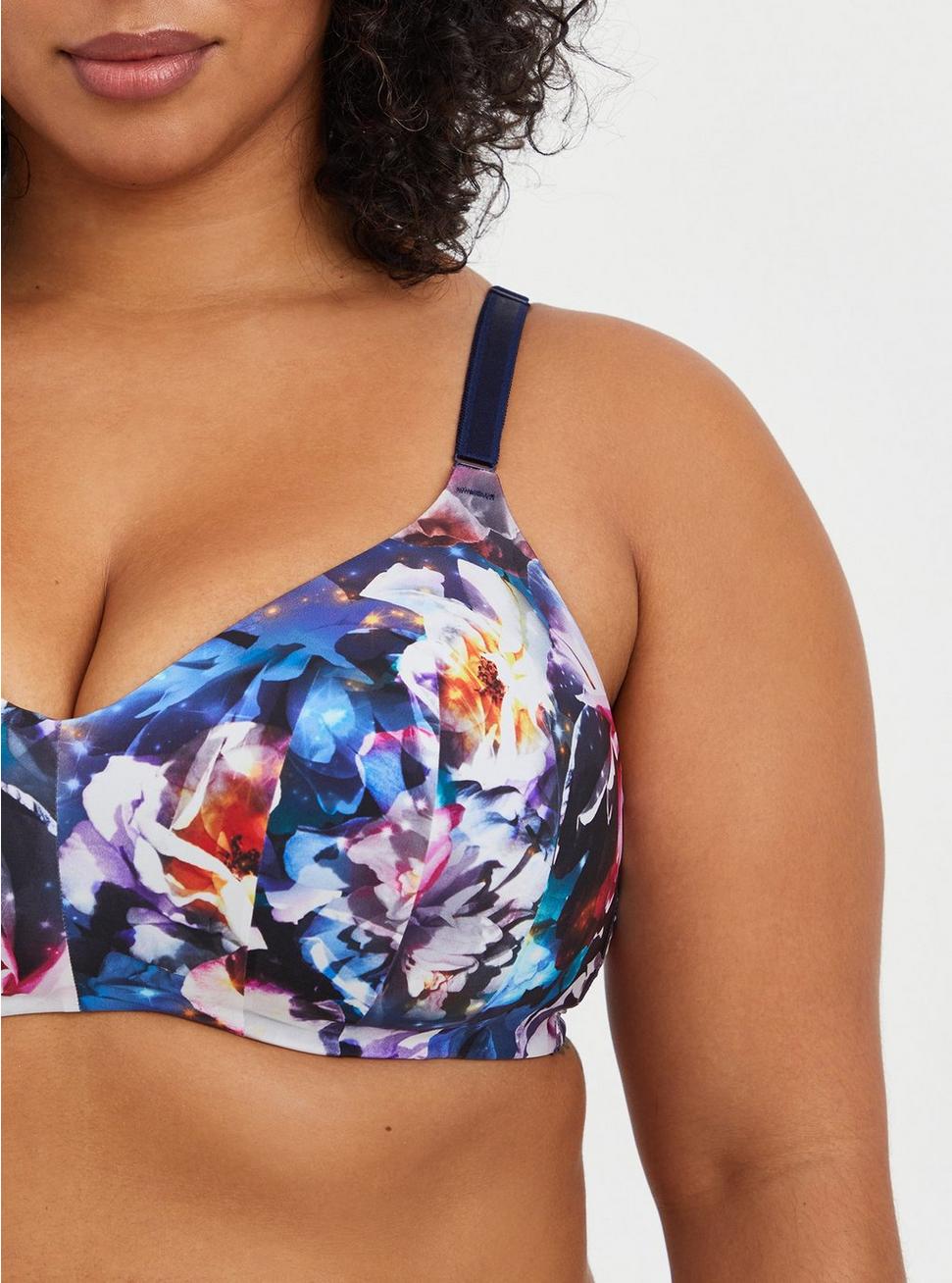 Plus Size Everyday Wire-Free Lightly Lined Print 360° Back Smoothing® Bra, FLORAL IN GALAXY, alternate