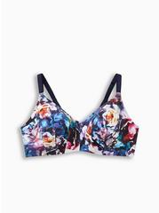 Plus Size Everyday Wire-Free Lightly Lined Print 360° Back Smoothing® Bra, FLORAL IN GALAXY, hi-res