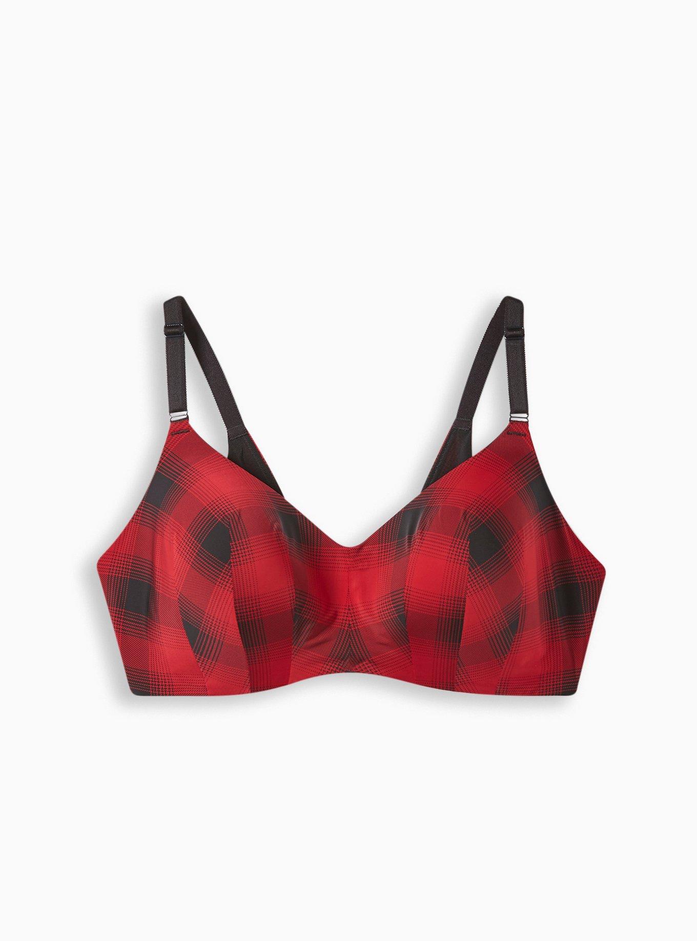 SOLD OUT!!!!!!!!!!!!!!SALE!! Fun Red and Pink Plaid Print Bra 44D