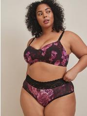 Plus Size Everyday Wire-Free Lightly Lined Print 360° Back Smoothing™ Bra, SOFT FLORAL LR BLACK, alternate