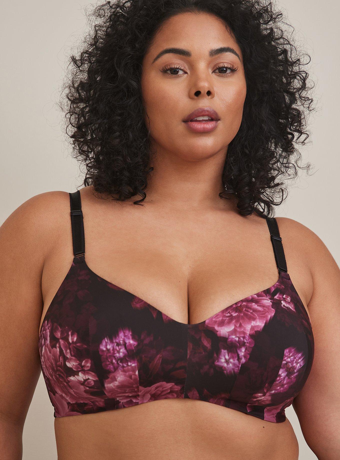 TORRID Lightly Lined 42DDD 💖 Wire Free Lace Floral Bra 360 Back
