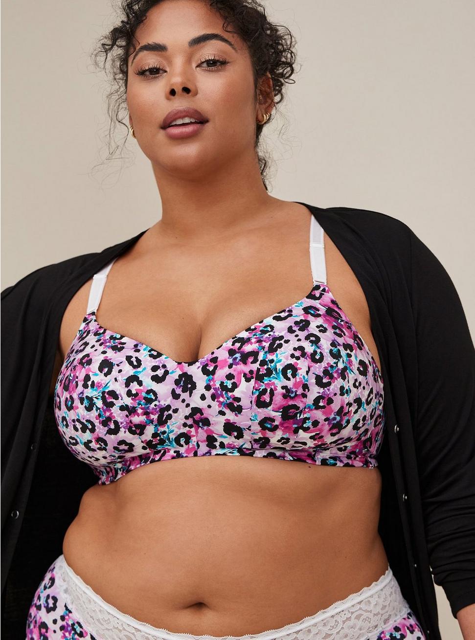Everyday Wire-Free Lightly Lined Print 360° Back Smoothing® Bra, LAVISH LEOPARD FLORAL WHITE, alternate