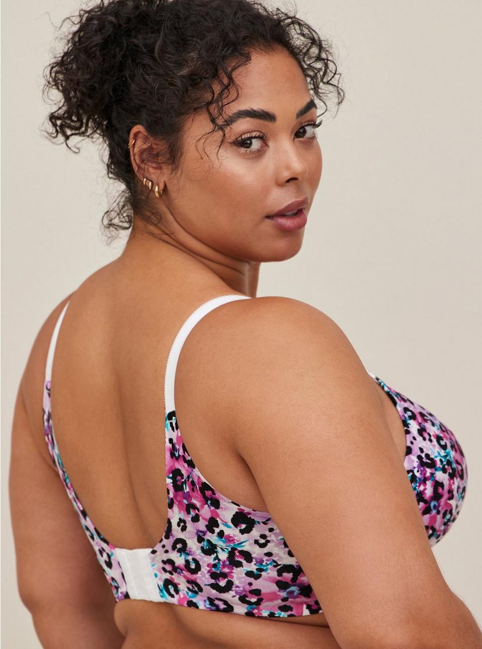 Everyday Wire-Free Lightly Lined Print 360° Back Smoothing® Bra, LAVISH LEOPARD FLORAL WHITE, alternate
