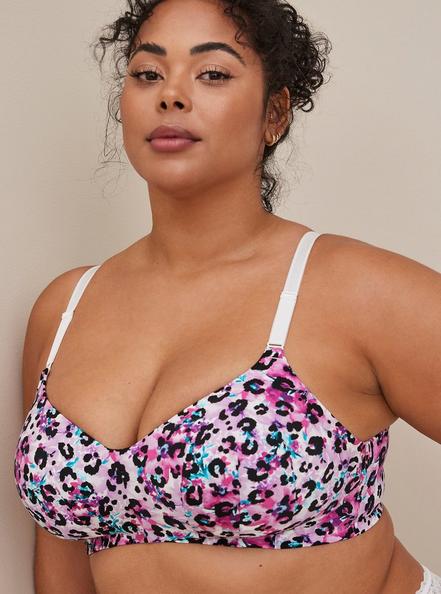Everyday Wire-Free Lightly Lined Print 360° Back Smoothing™ Bra, LAVISH LEOPARD FLORAL WHITE, hi-res