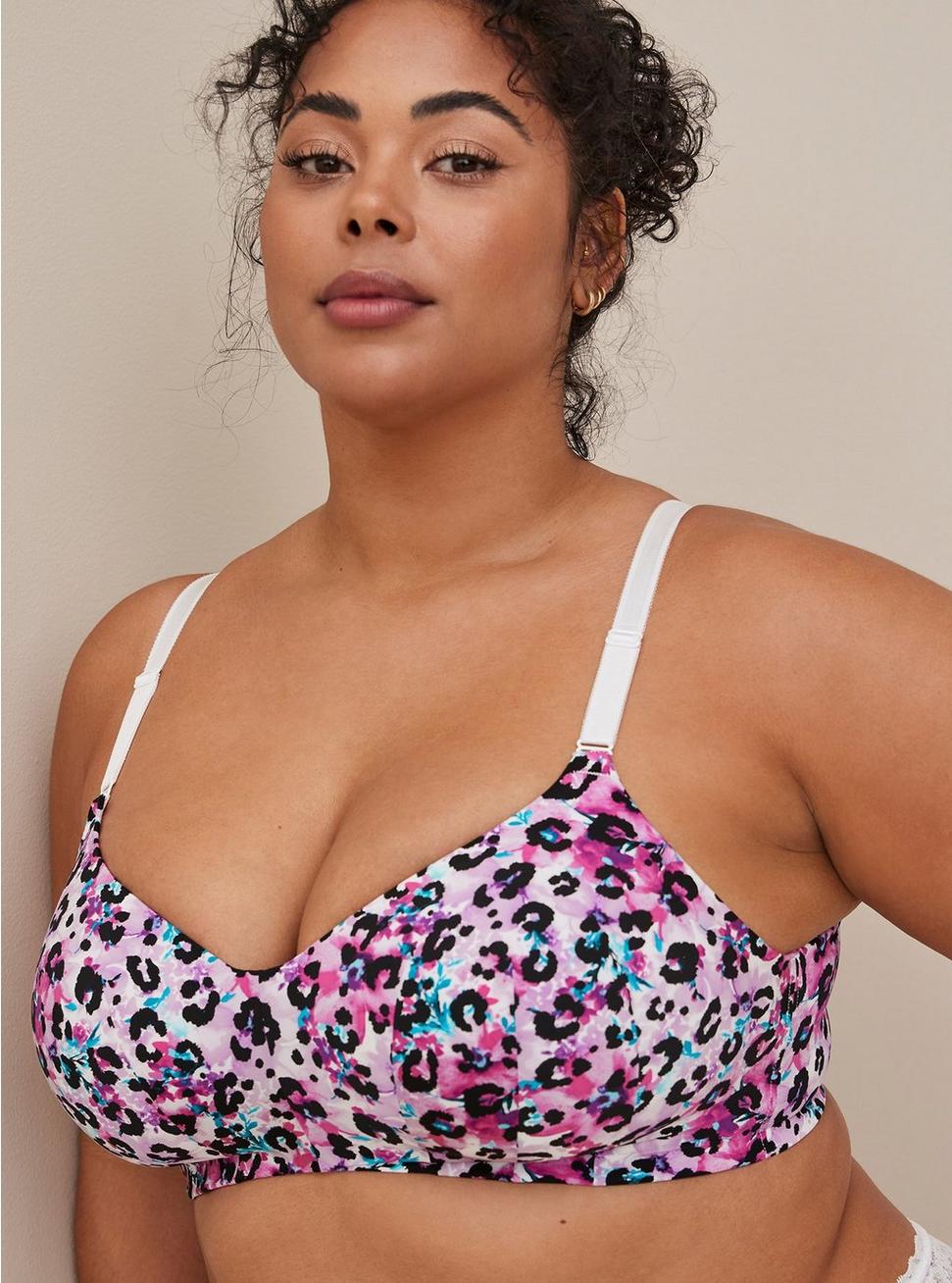 Everyday Wire-Free Lightly Lined Print 360° Back Smoothing® Bra, LAVISH LEOPARD FLORAL WHITE, hi-res