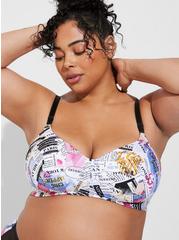 Everyday Wire-Free Lightly Lined Print 360° Back Smoothing® Bra, EXTRA NEWSPAPER PRINT BLACK, hi-res