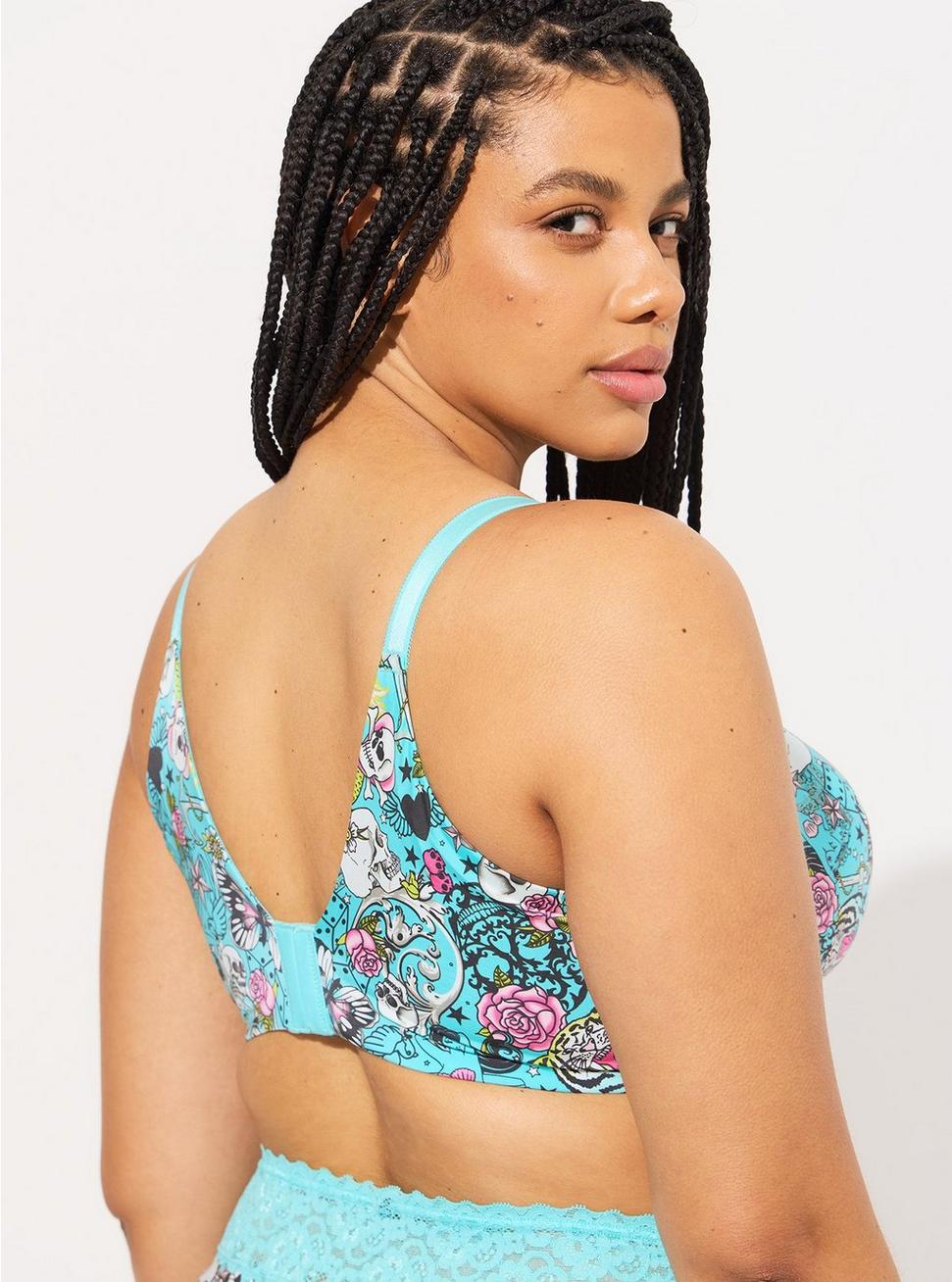 Everyday Wire-Free Lightly Lined Print 360° Back Smoothing® Bra, EVERYTHING TATTOO BLUE RADIANCE, alternate