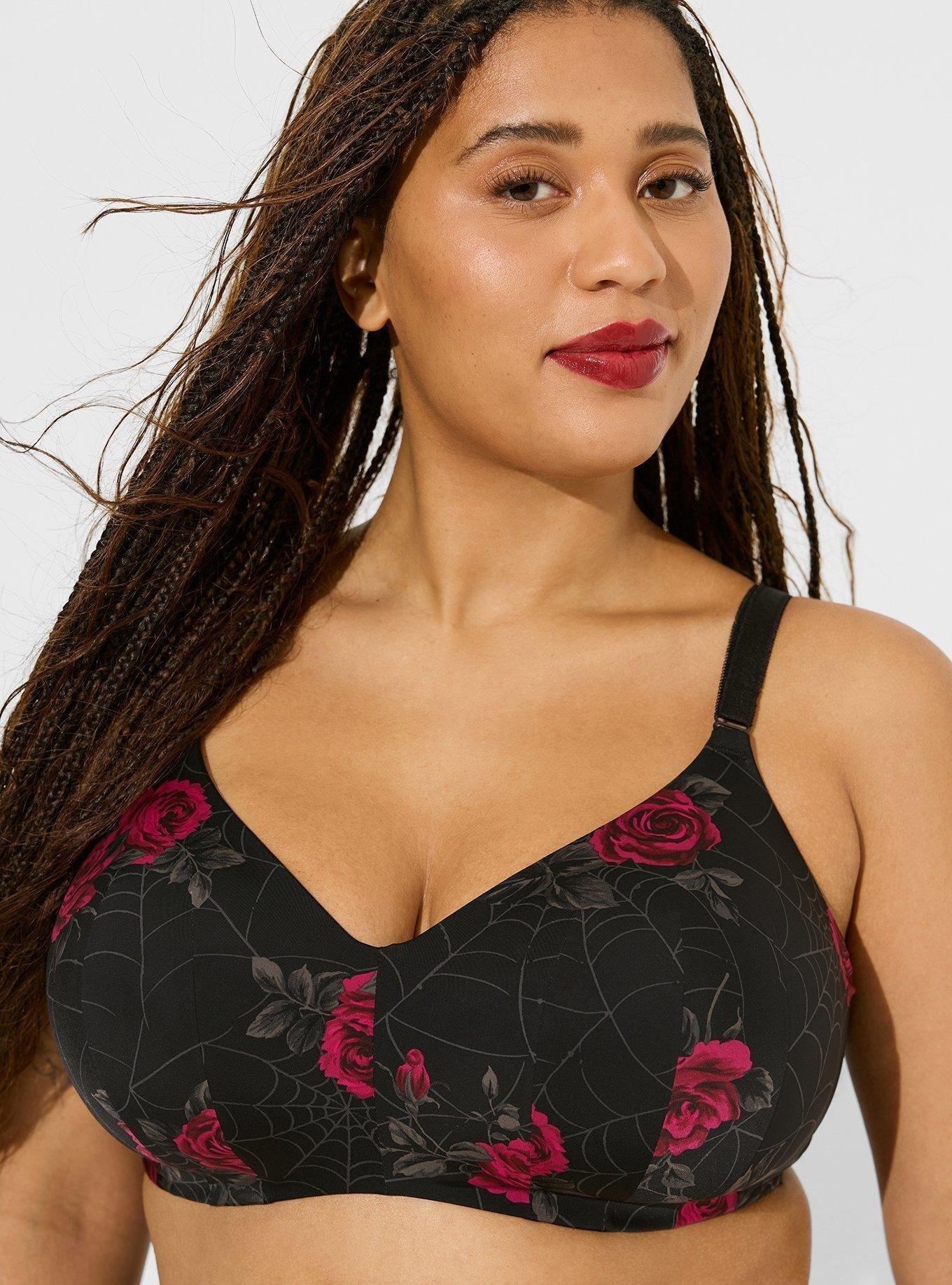 TORRID 42DDD WIRE-FREE LIGHTLY LINED PRINT 360° BACK SMOOTHING BRA