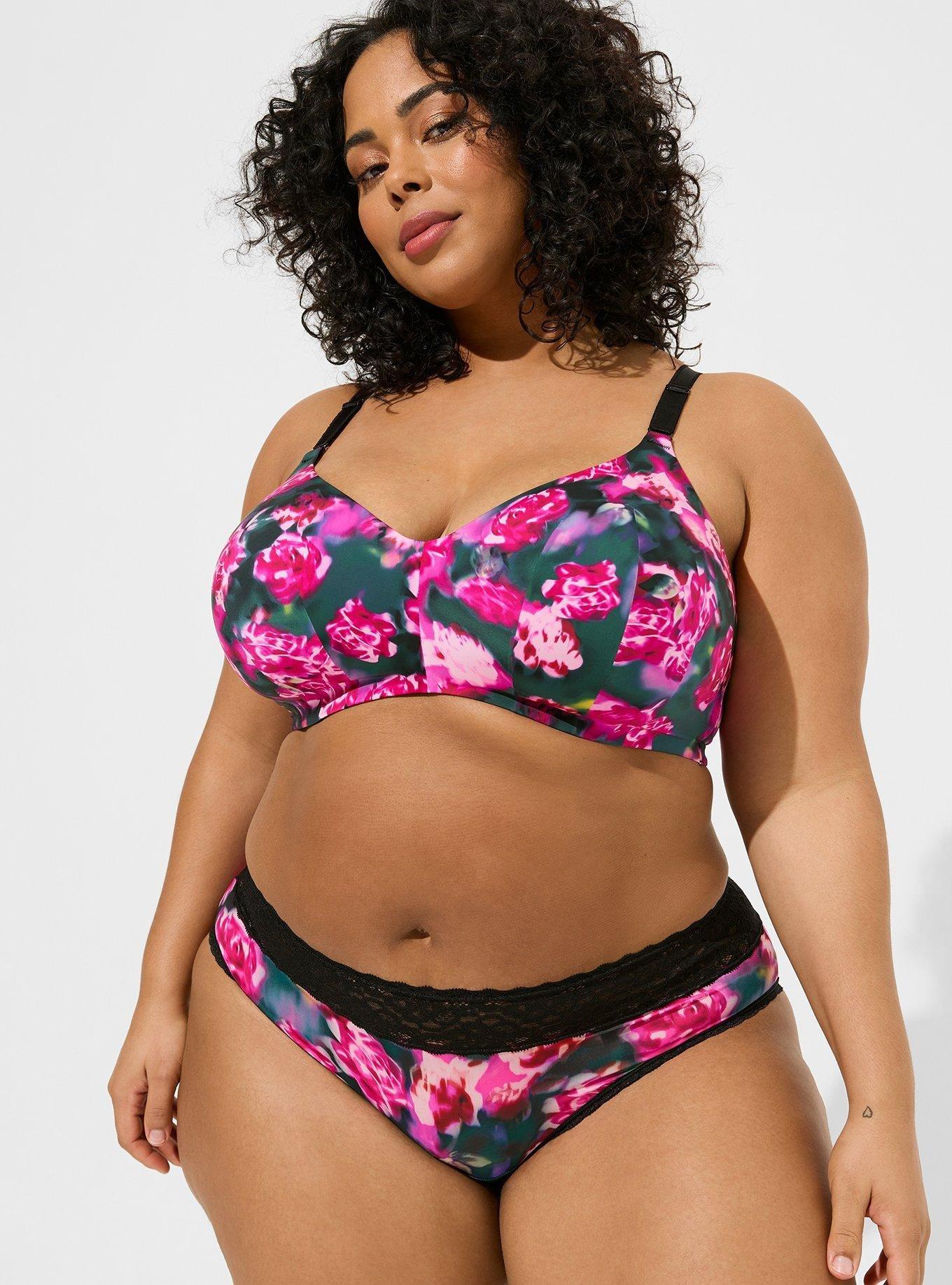 Wire-Free Lightly Lined Smooth Bra, BLUR ROSES FLORAL AVENTURINE, alternate