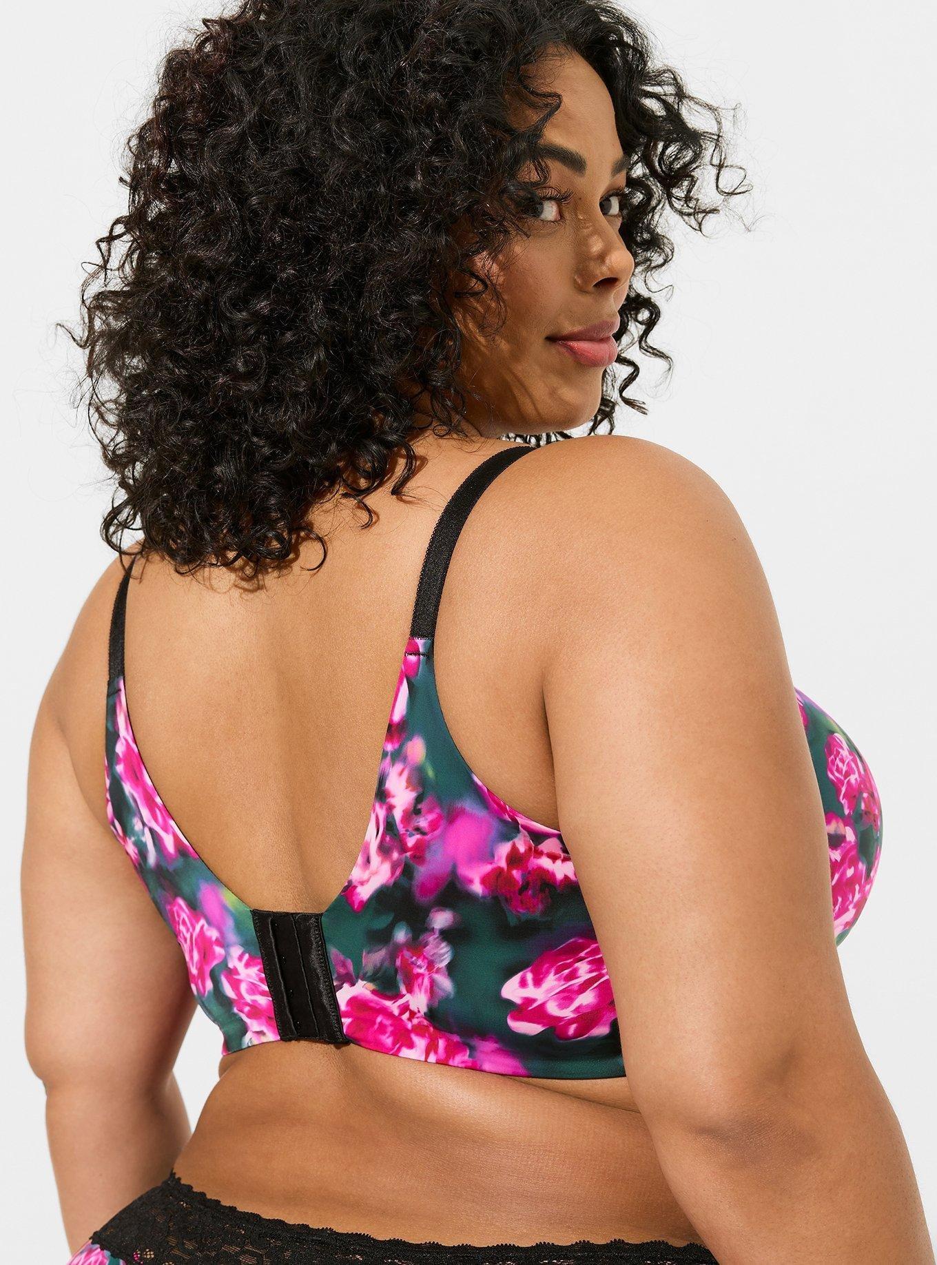 Wire-Free Lightly Lined Smooth Bra, BLUR ROSES FLORAL AVENTURINE, alternate