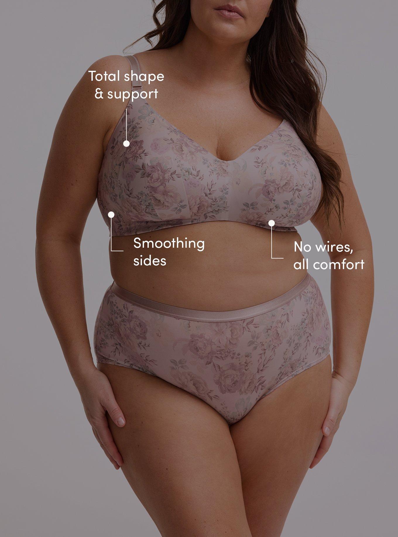 Wire-Free Lightly Lined Smooth Bra, SMALL SHEER FLORAL, alternate