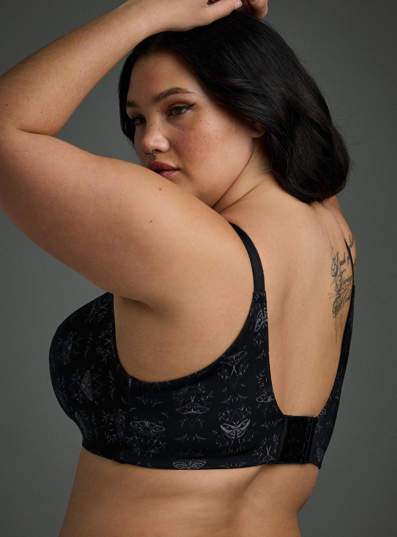 Wire-Free Lightly Lined Smooth Bra, SMALL MYSTIC MOTHS RICH BLACK, alternate