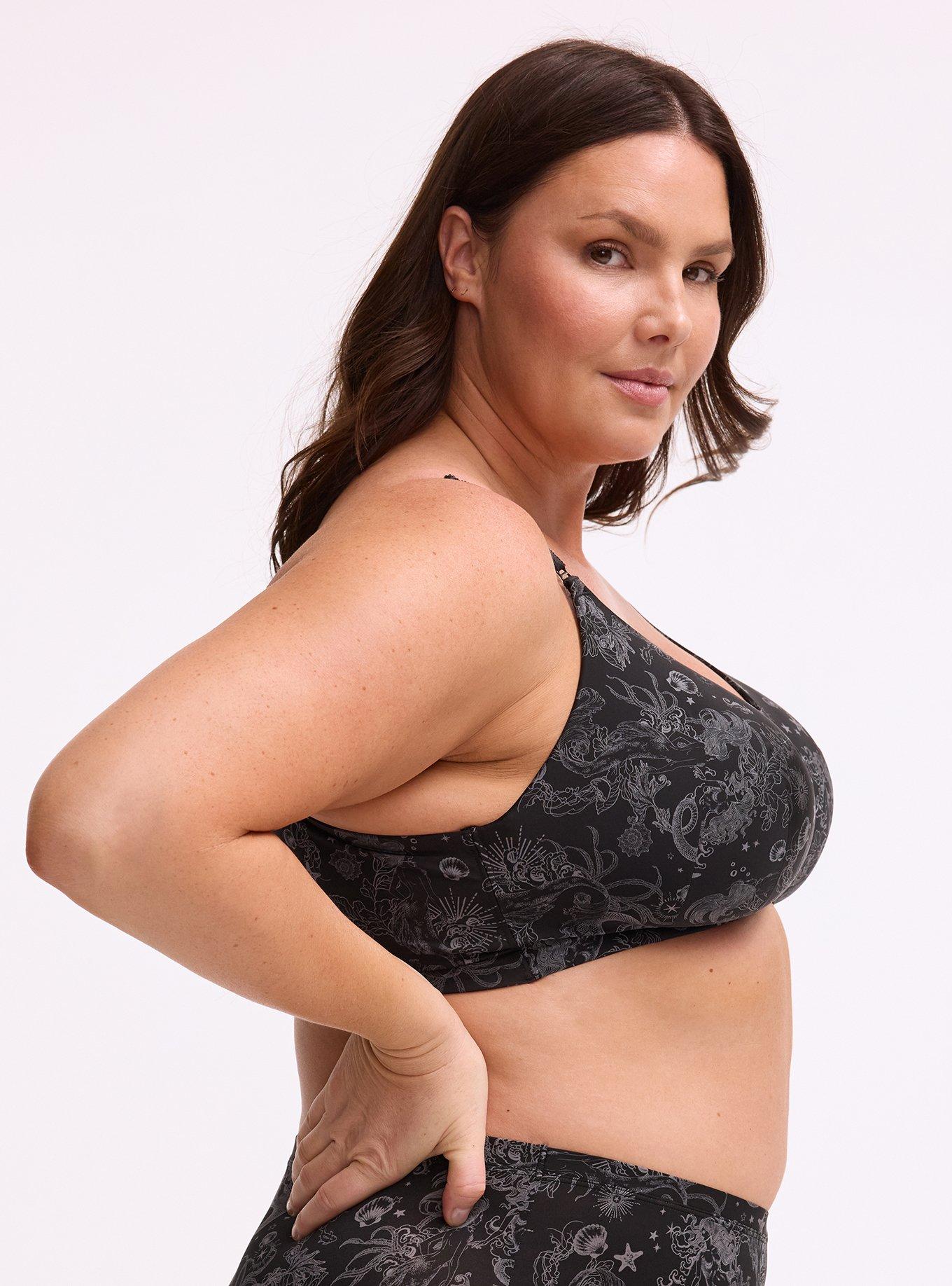 Wire-Free Lightly Lined Smooth Bra, OCEAN MERMAID FANTASY BLACK, alternate