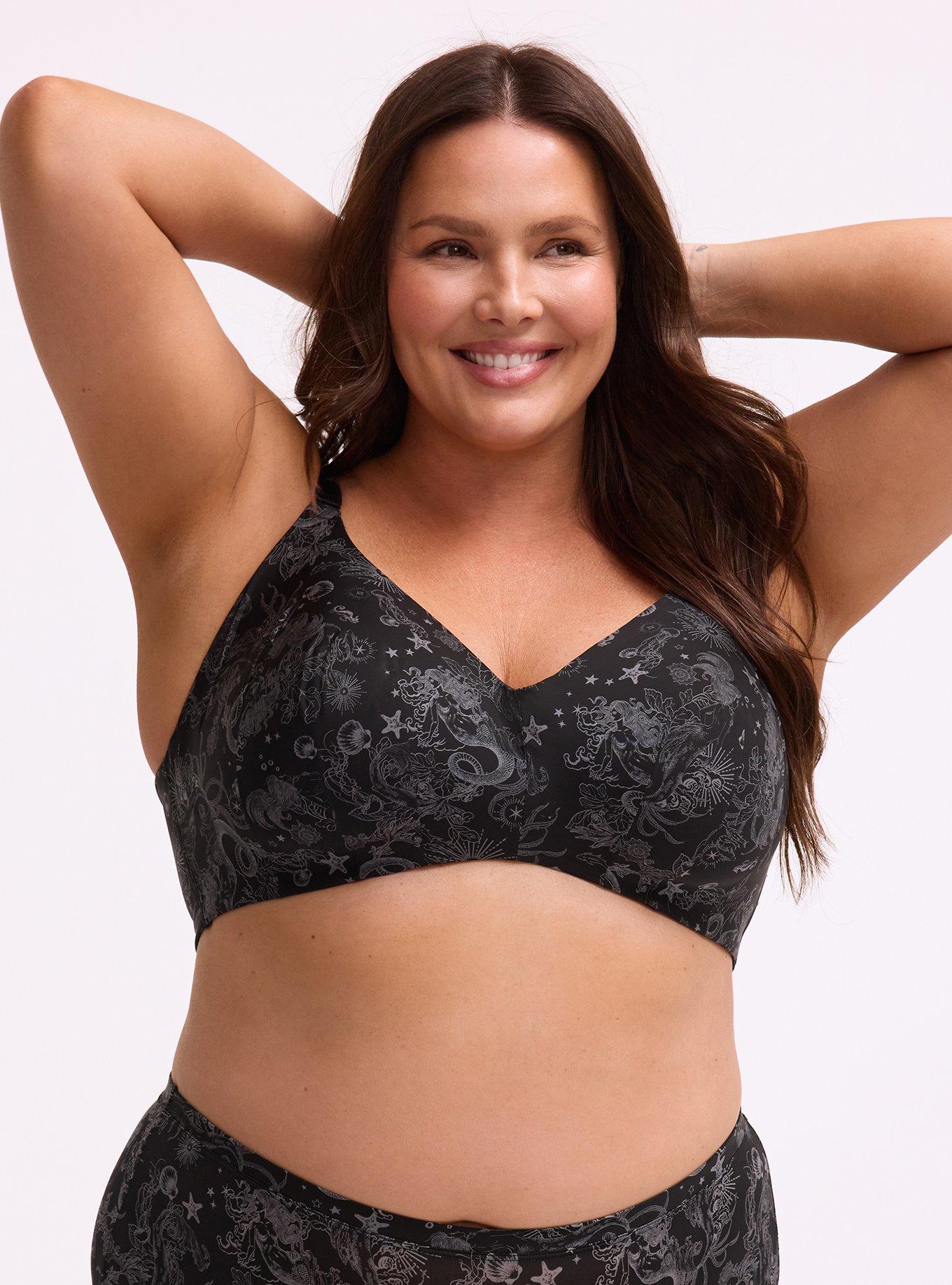 Wire-Free Lightly Lined Smooth Bra, OCEAN MERMAID FANTASY BLACK, hi-res