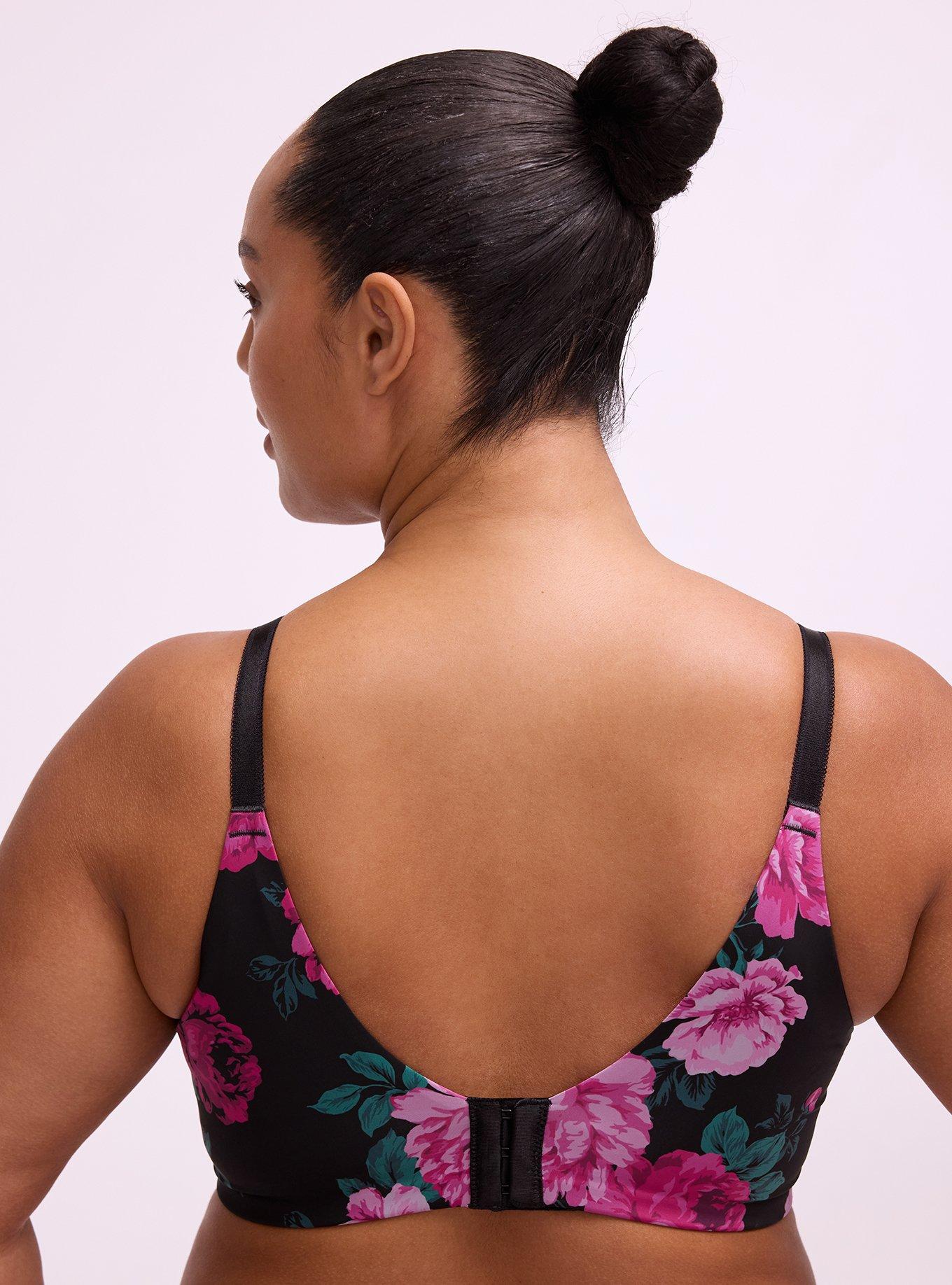 Wire-Free Lightly Lined Smooth Bra, TRADITIONAL ROSES HOT PINK, alternate