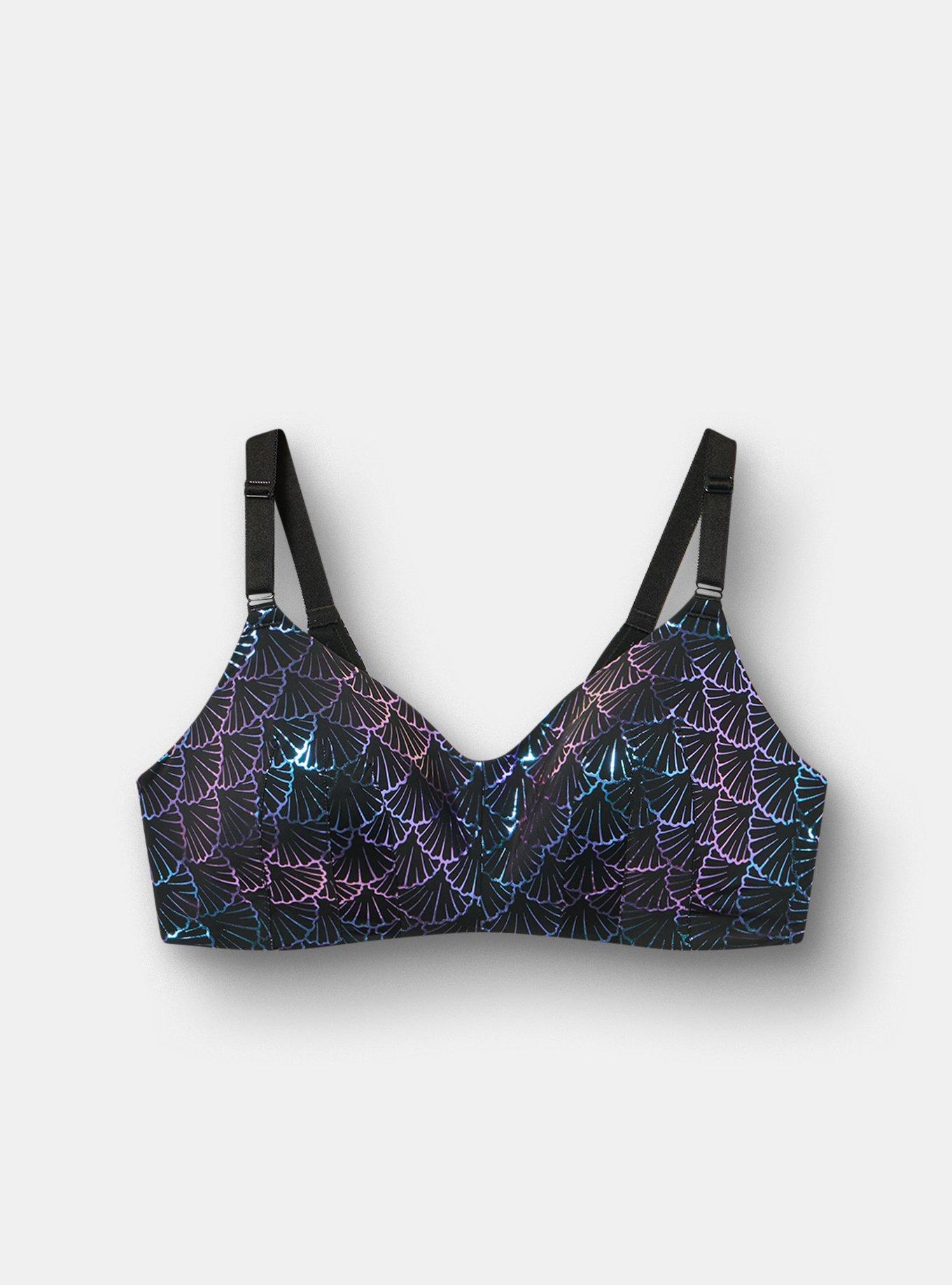 Wire-Free Lightly Lined Smooth Bra, SHELL SCALES BLUE, flat