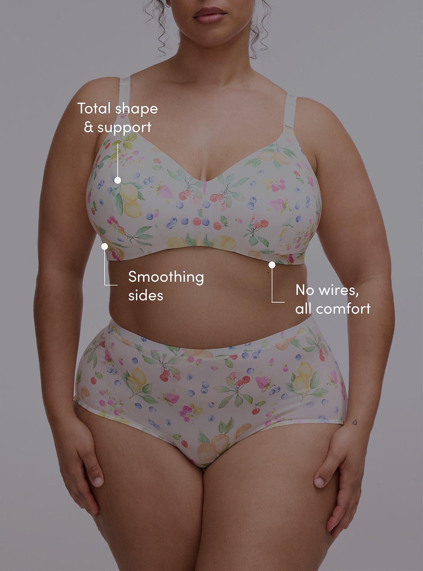 Wire-Free Lightly Lined Smooth Bra, FRUIT BASKET MULTI, alternate