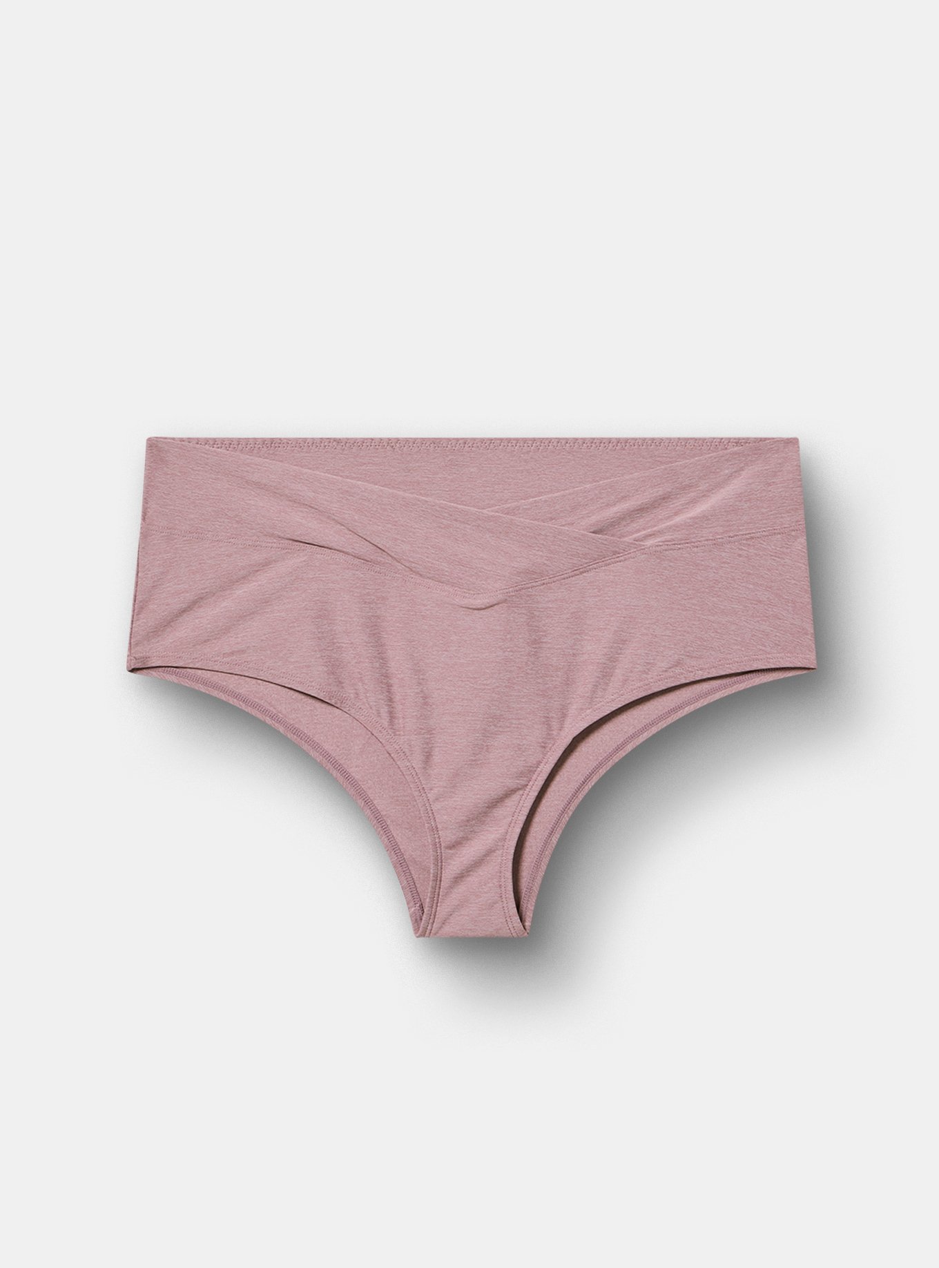 Microfiber Mid-Rise Cheeky Heather Panty, TOADSTOOL HEATHER, flat