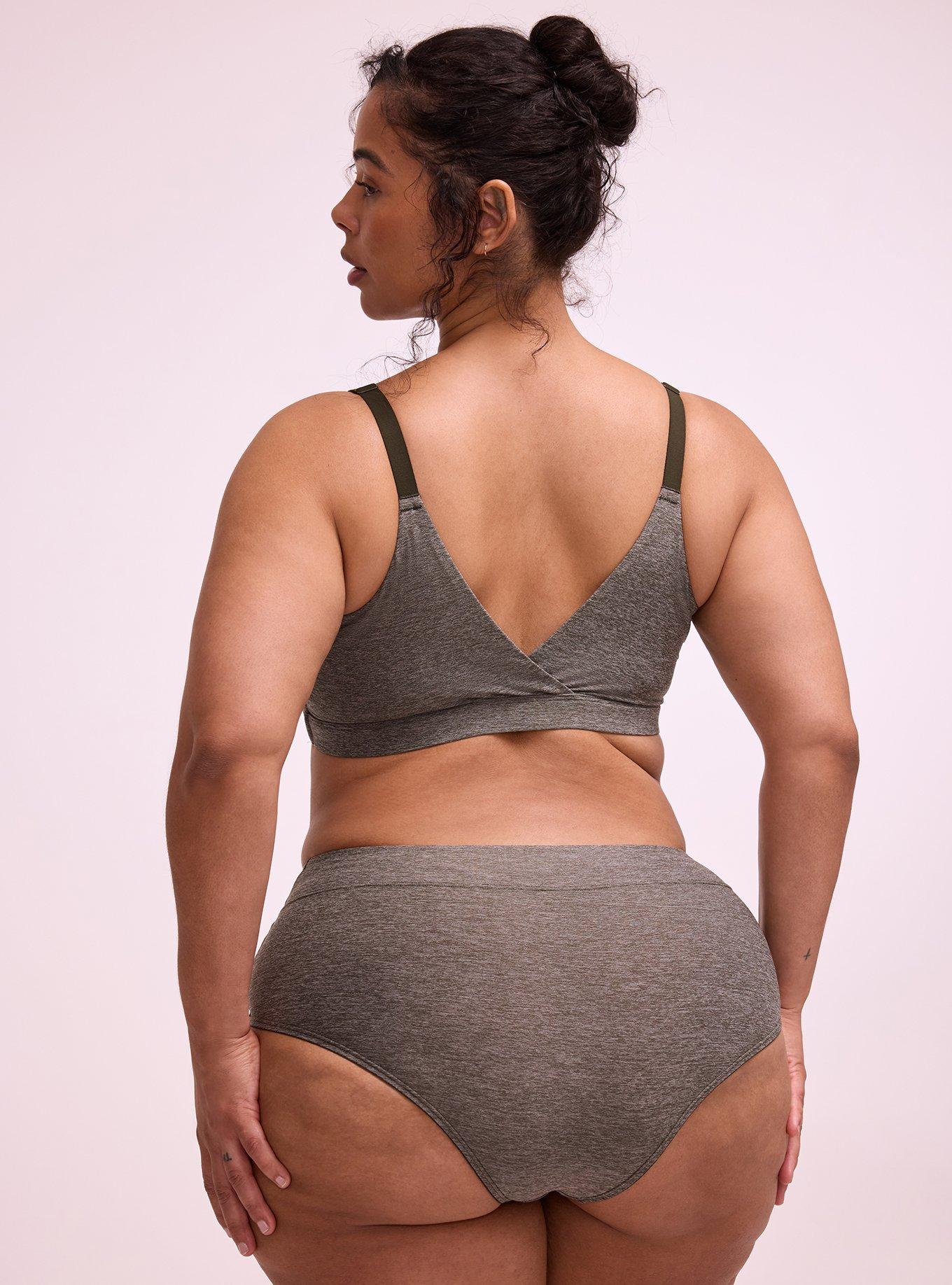 Plus Size Microfiber Mid-Rise Cheeky Heather Panty, ROSIN HEATHER, alternate