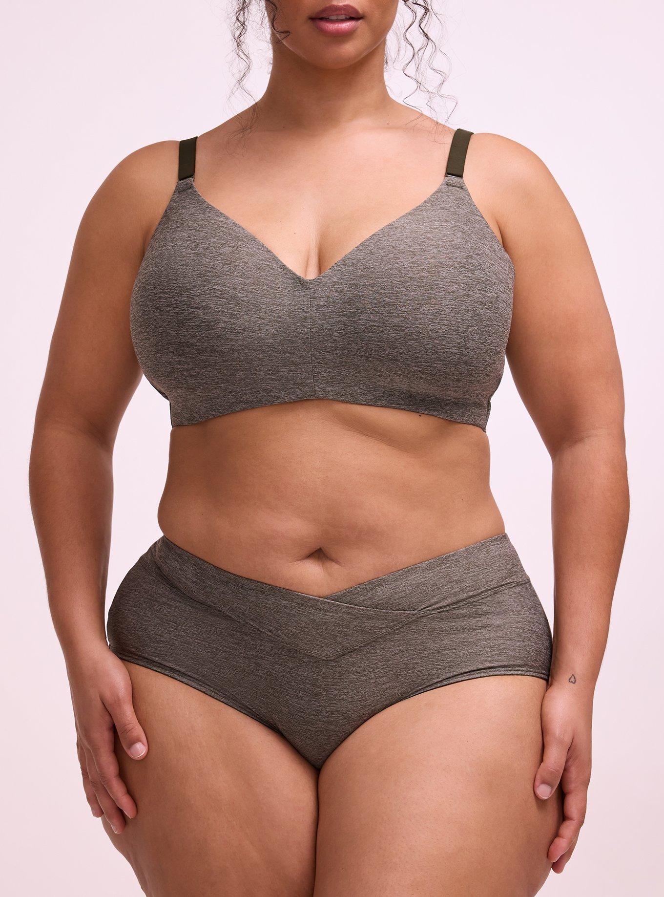 Plus Size Microfiber Mid-Rise Cheeky Heather Panty, ROSIN HEATHER, alternate