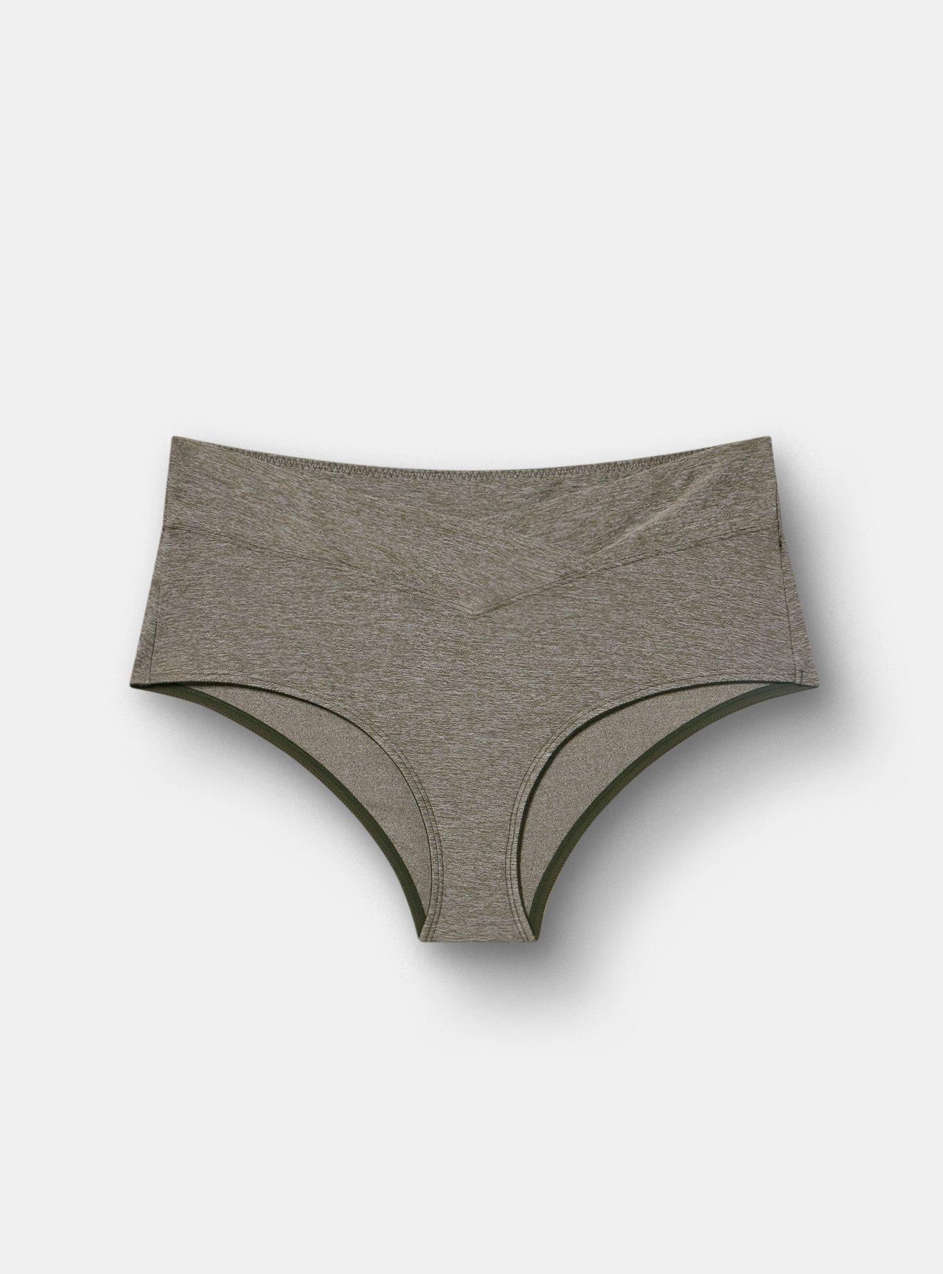 Plus Size Microfiber Mid-Rise Cheeky Heather Panty, ROSIN HEATHER, hi-res