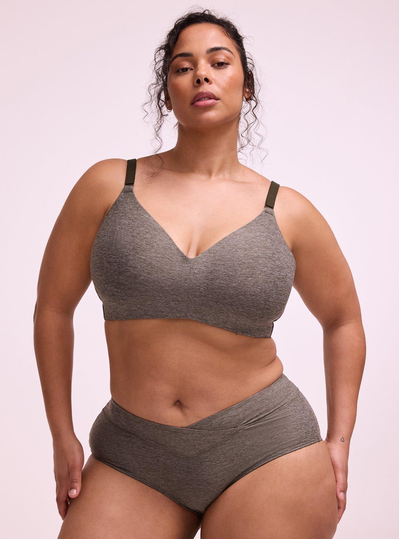 Plus Size Microfiber Mid-Rise Cheeky Heather Panty, ROSIN HEATHER, hi-res