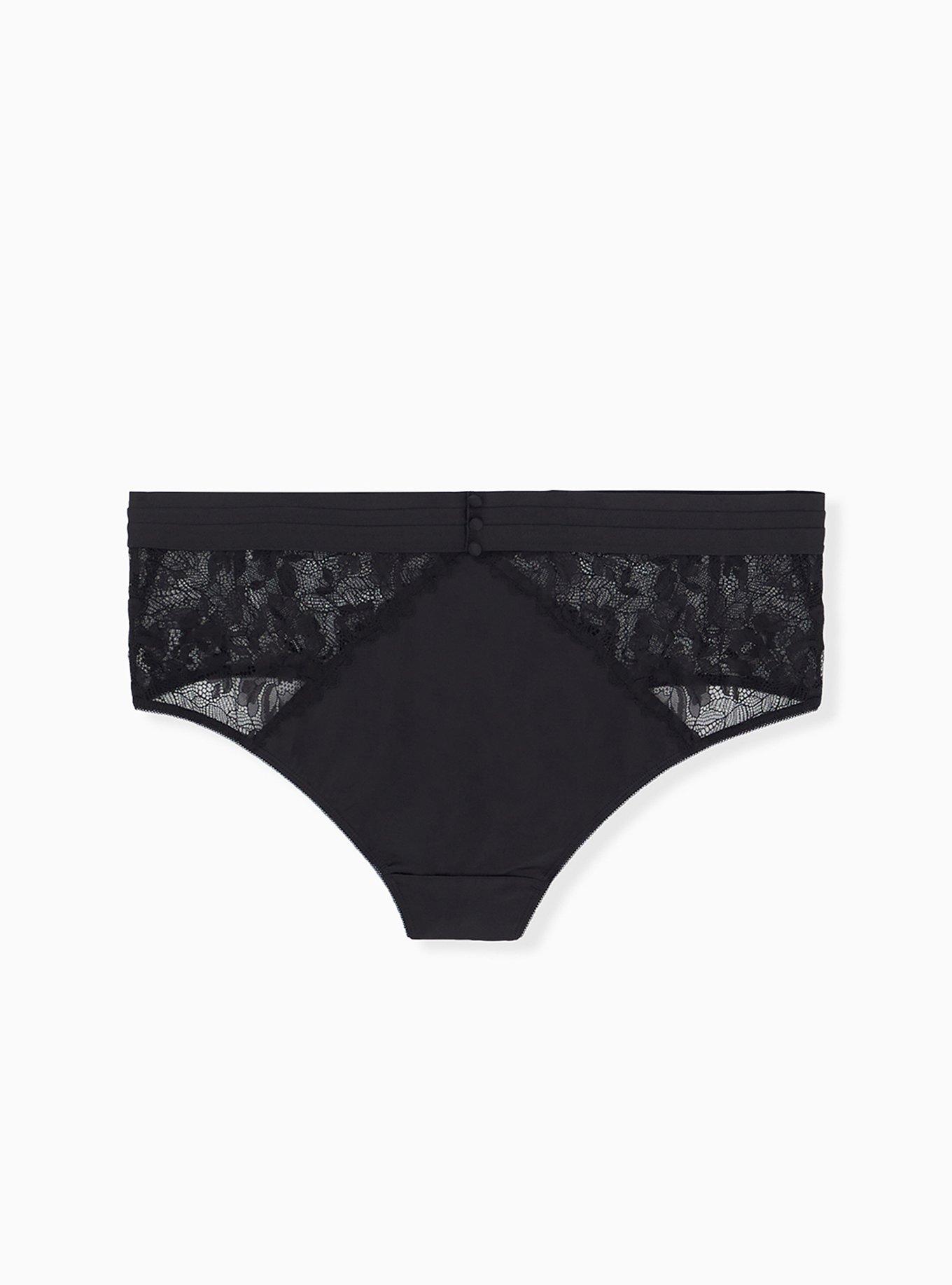 Plus Size - Cut-Out High Waist Thong Panty - Mesh Floral Black - Torrid