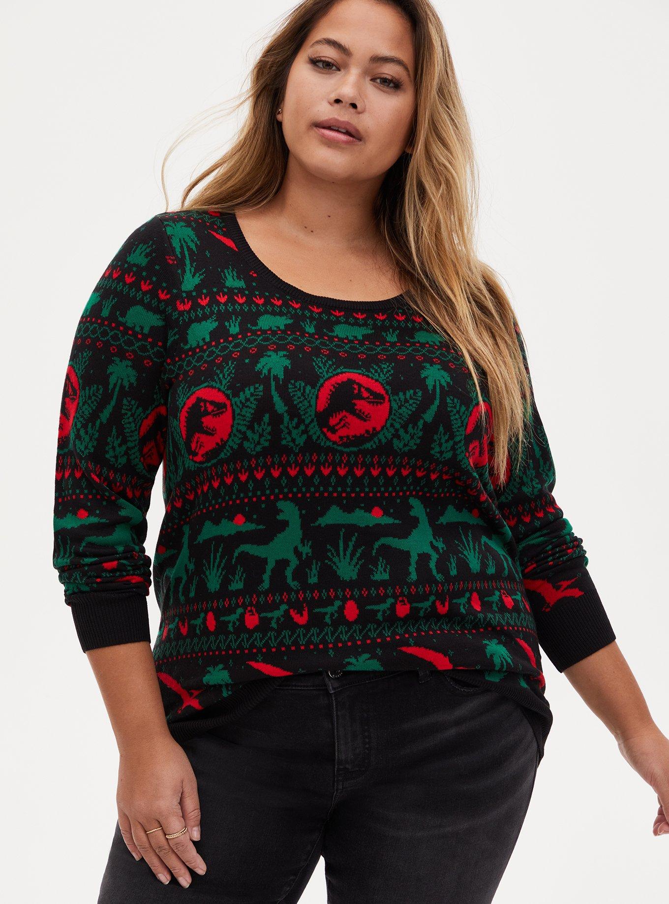 Plus Size - Jurassic Park Ugly Christmas Pullover Sweater - Torrid