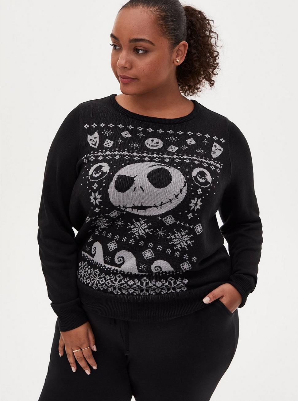 Plus - Disney The Nightmare Before Christmas Black Intarsia Ugly Sweater - Torrid