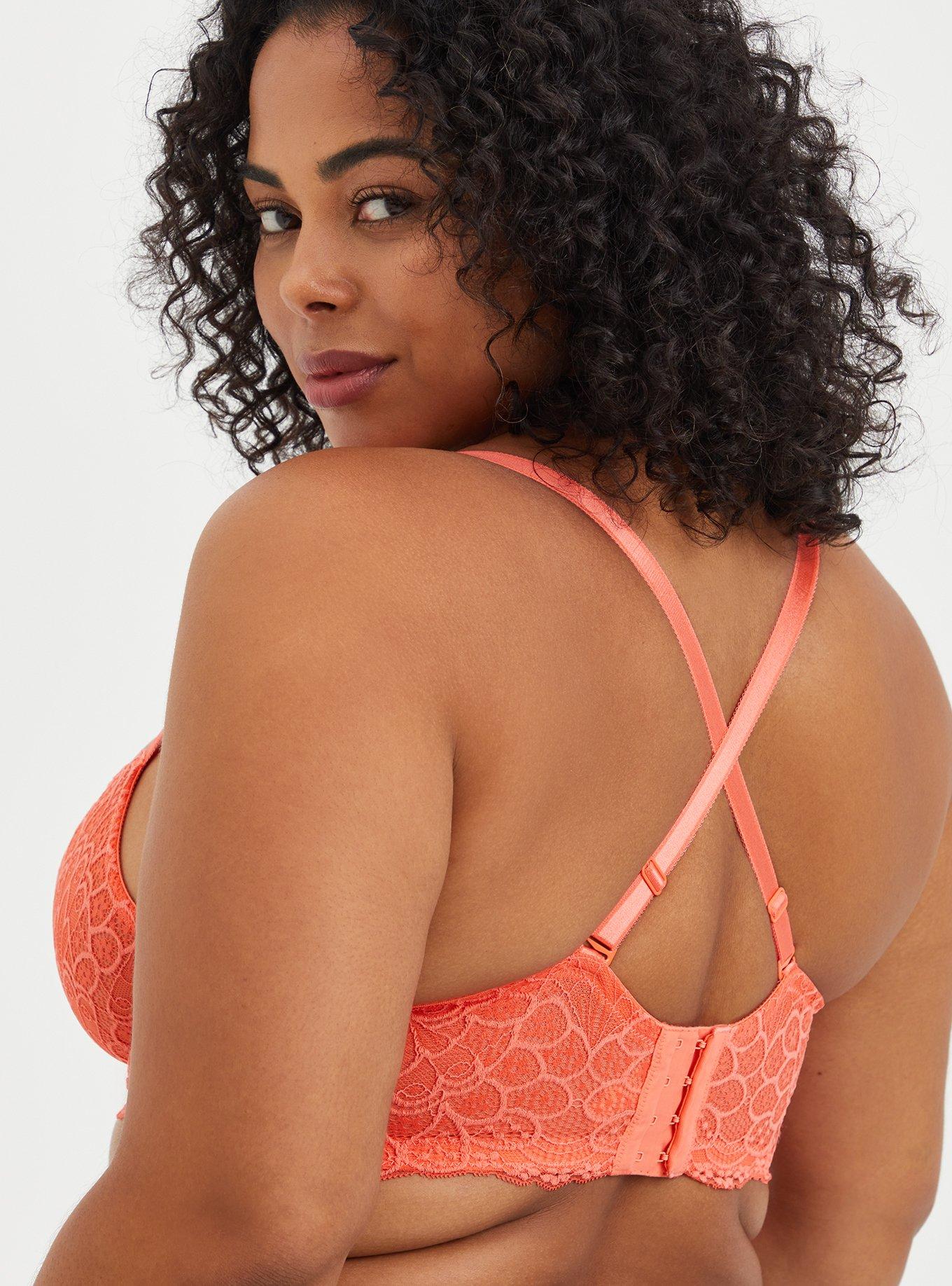 Balconette Unlined Lace Bra, LIVING CORAL, alternate