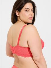 Balconette Unlined Peacock Lace Straight Back Bra, PARADISE PINK, alternate