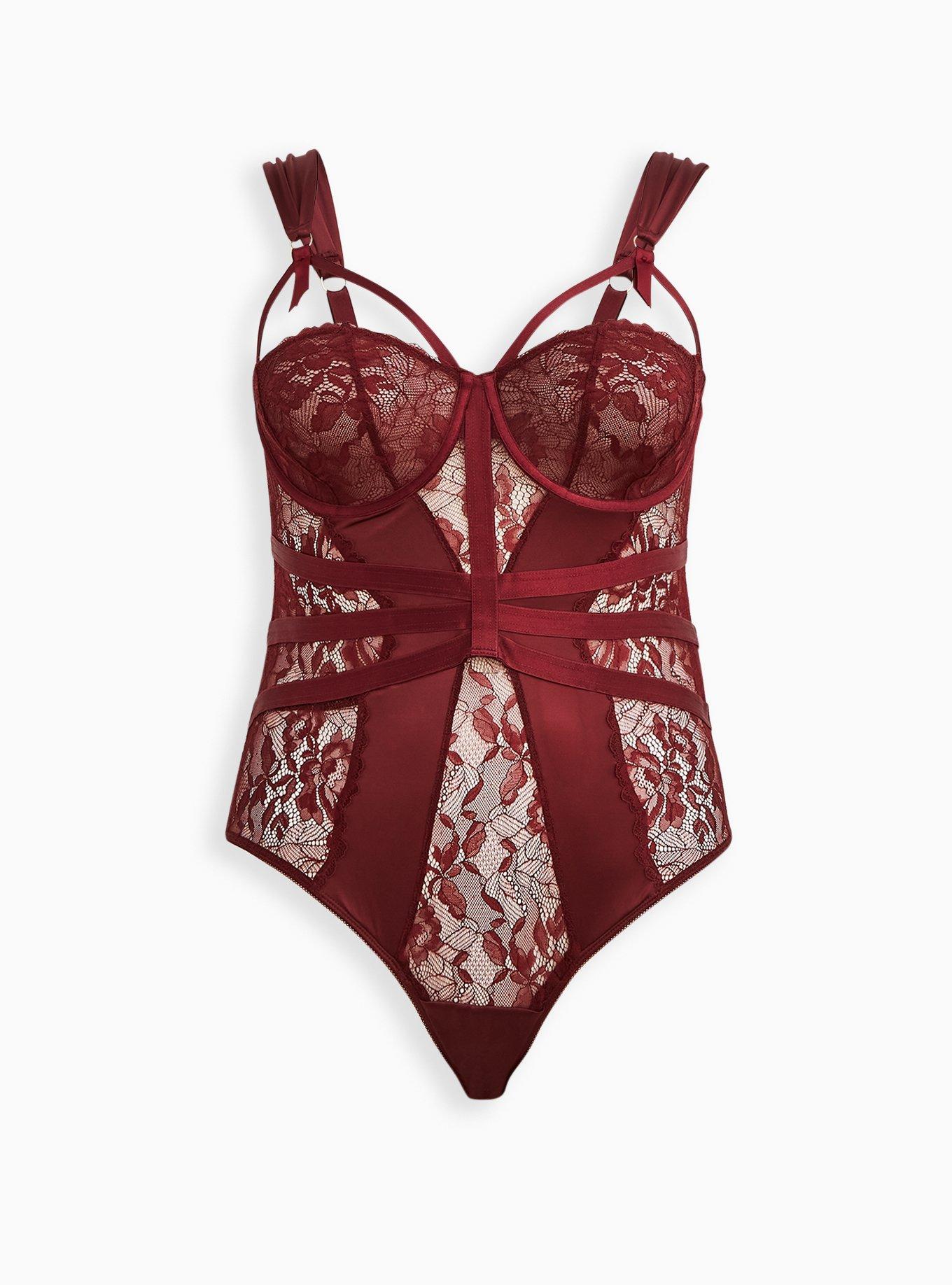 Plus Size - Satin And Lace Bodysuit - Torrid