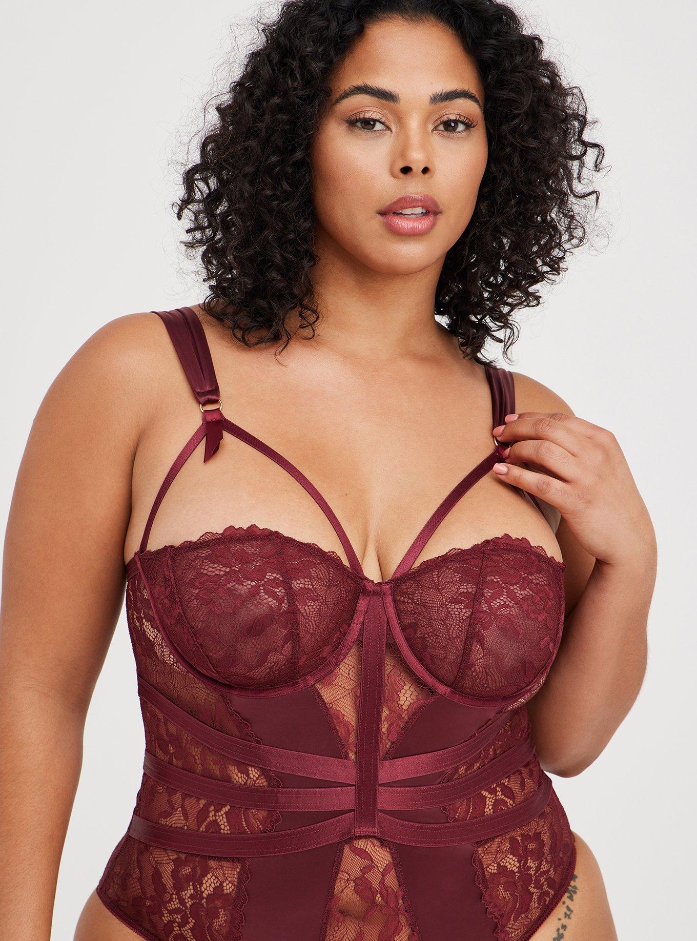 Plus Size - Satin And Lace Bodysuit - Torrid