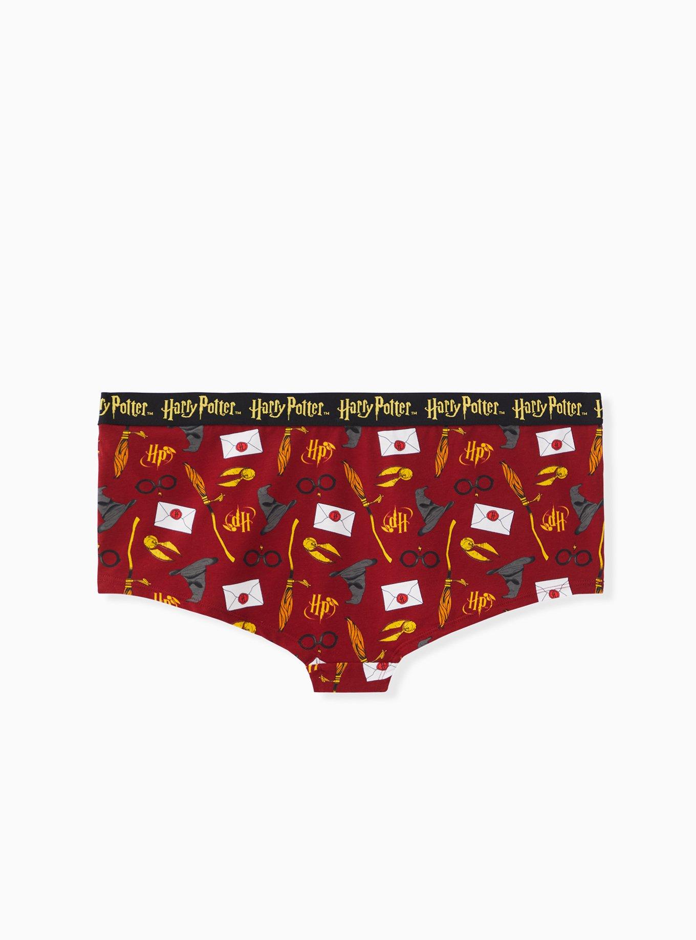 Plus Size Harry Potter Sorting Hat Red Cotton Boy Short Panty, MULTI, alternate
