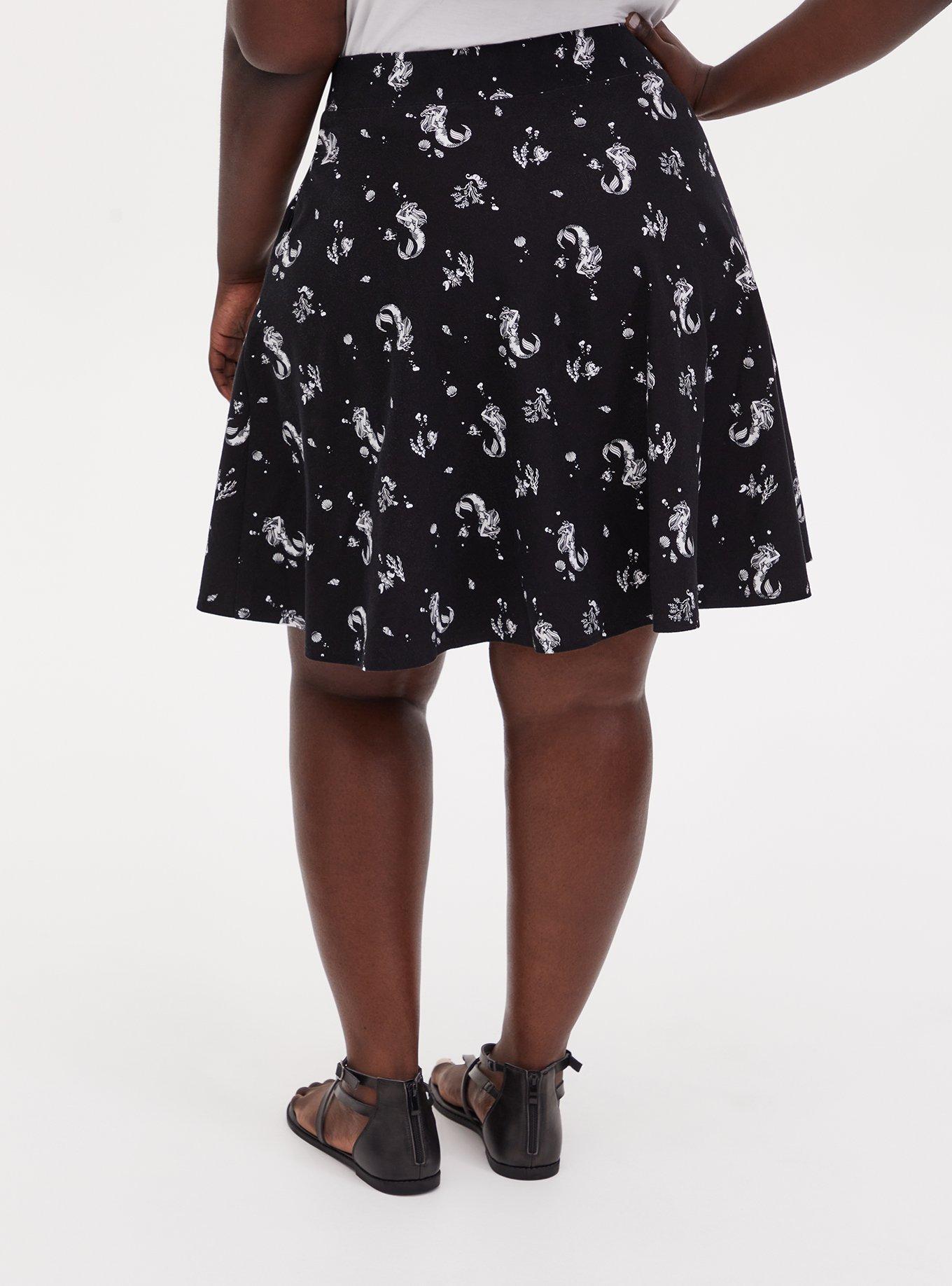 Disney The Little Mermaid Ariel Black Jersey Skater Skirt, MULTI, alternate