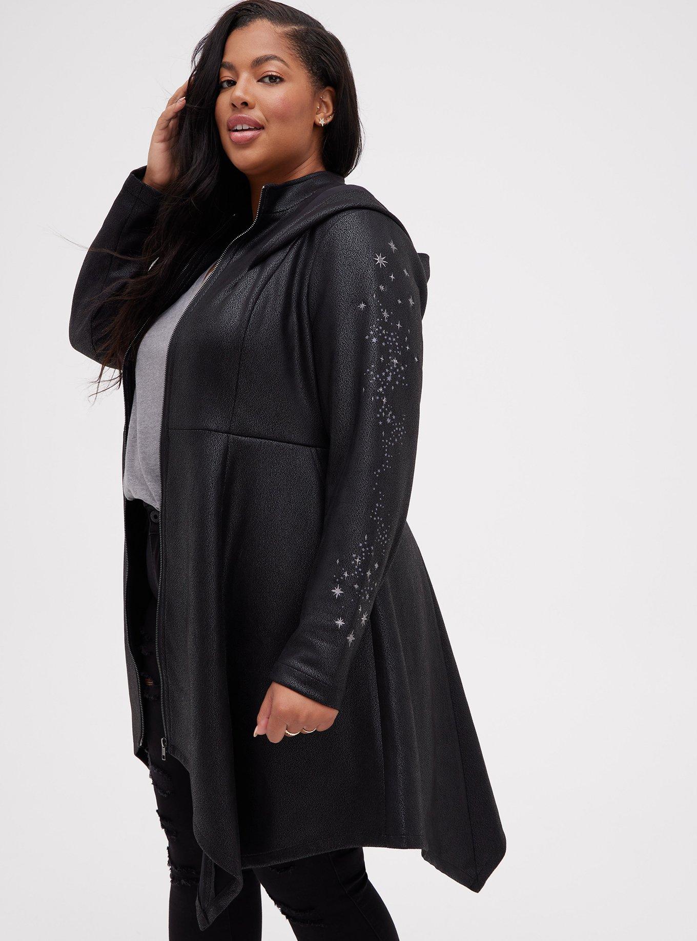 Plus Size - White Faux Suede & Faux Fur Drape Front Jacket - Torrid