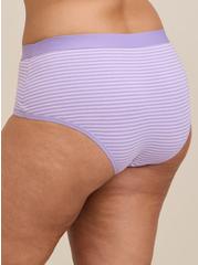 Cotton Mid-Rise Cheeky Panty, TEDDY STRIPE ORCHID BLOOM: LAVENDER, alternate
