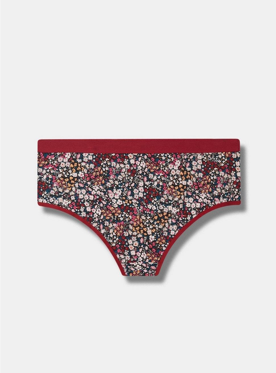 Cotton Mid-Rise Cheeky Panty, HARVEST DITSY FLORAL BLACK, alternate