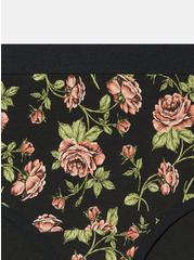 Cotton Mid-Rise Cheeky Panty, BUDDING ROSE FLORAL RICH BLACK, alternate