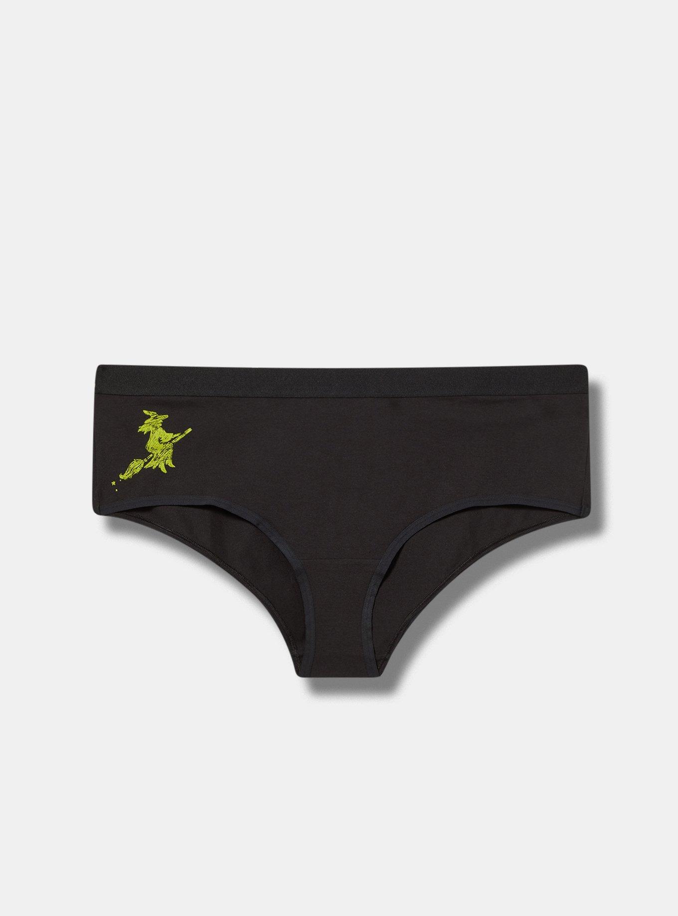 Cotton Mid-Rise Cheeky Panty, WITCH PLEASE RICH BLACK, hi-res