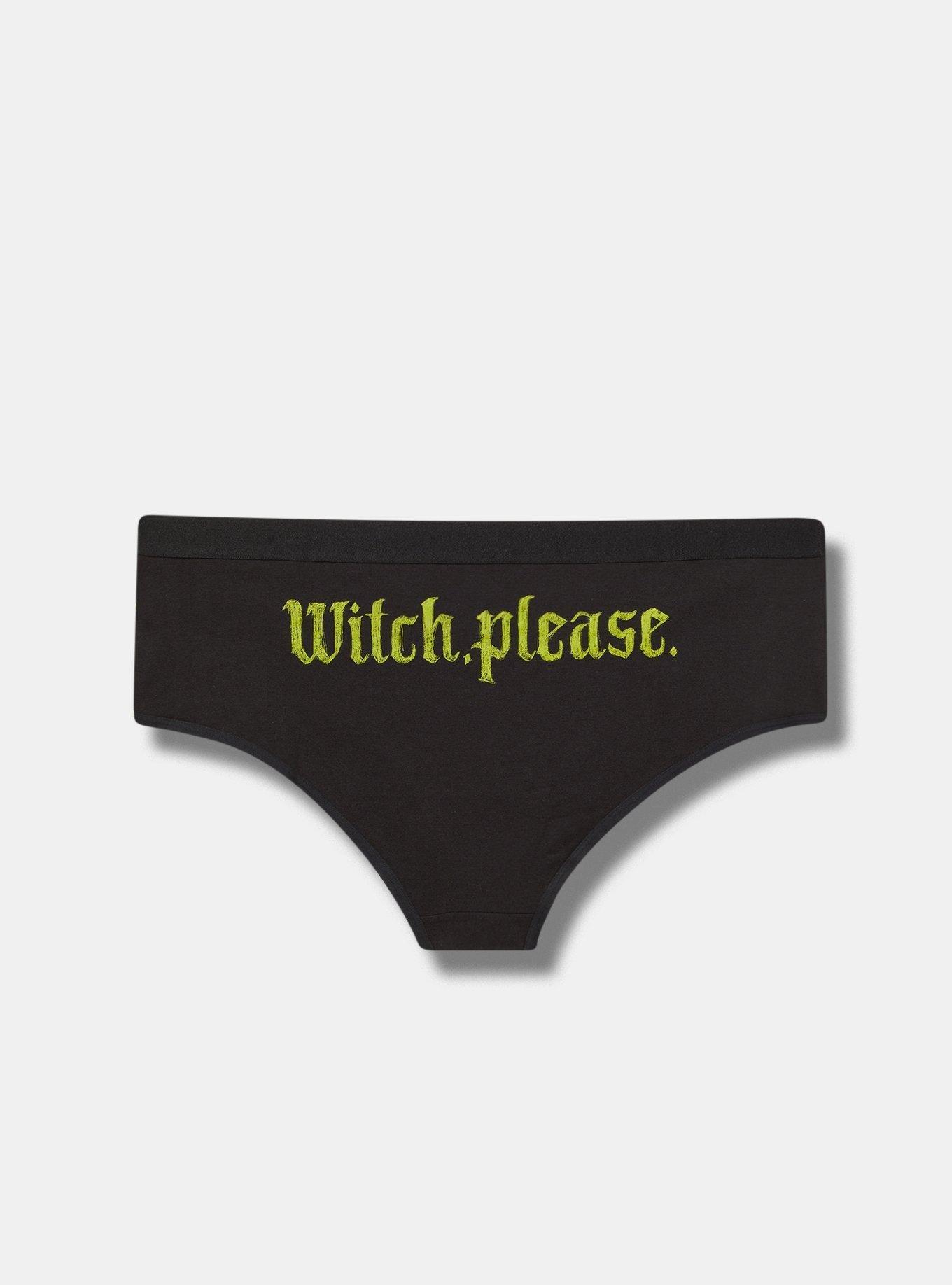 Cotton Mid-Rise Cheeky Panty, WITCH PLEASE RICH BLACK, hi-res