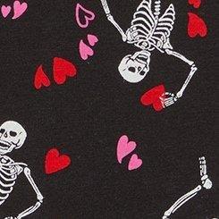 Cotton Mid-Rise Cheeky Panty, SKELETONS IN LOVE BLACK, swatch