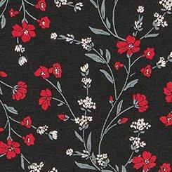 Plus Size Cotton Mid-Rise Cheeky Panty, LARA VINE FLORAL RICH BLACK, swatch