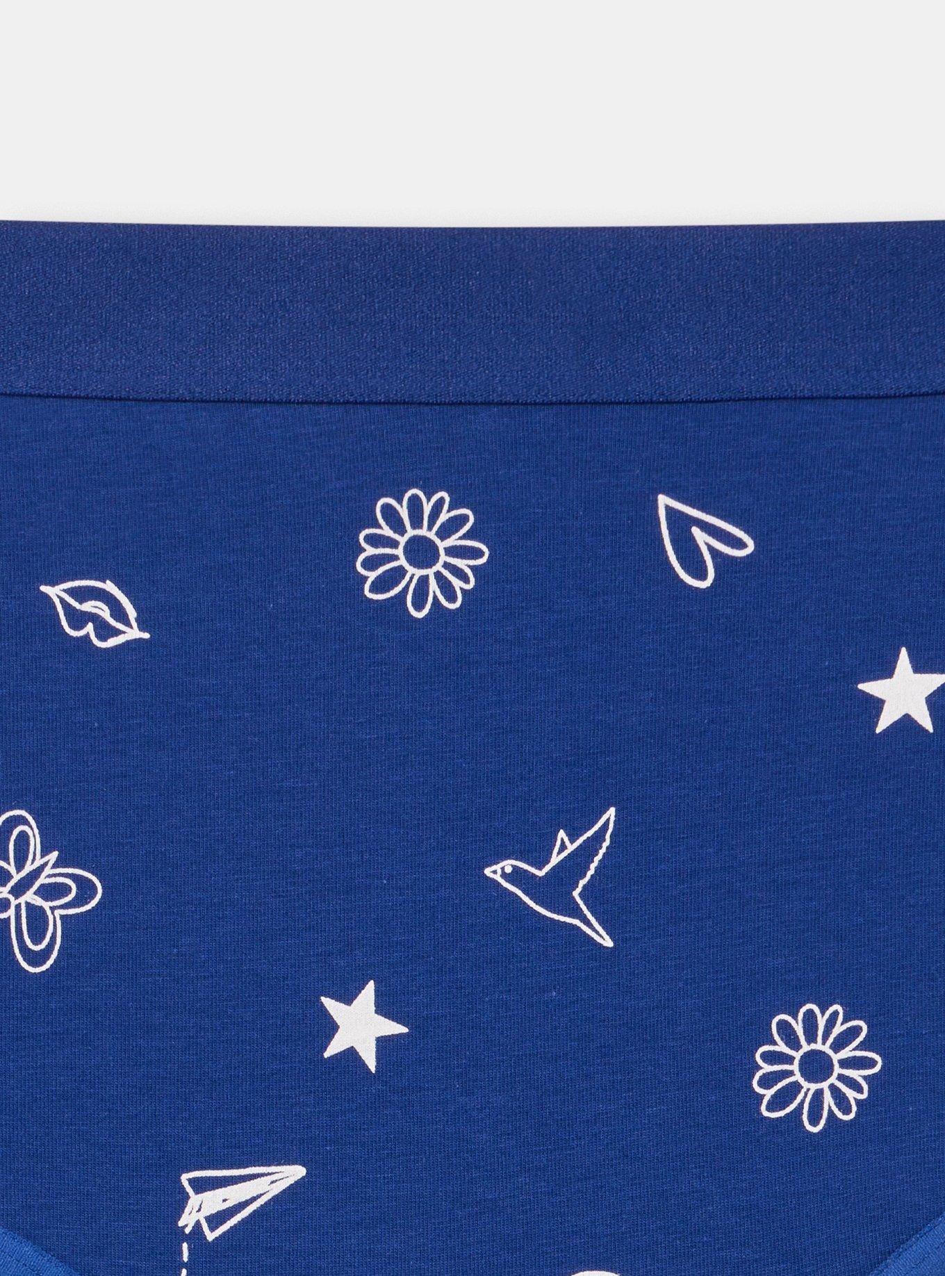 Cotton Mid-Rise Cheeky Panty, DAWN DOODLES SMALL BELLWETHER BLUE, alternate